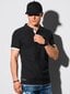 Polo marškinėliai vyrams Ombre S1382, juodi kaina ir informacija | Vyriški marškinėliai | pigu.lt