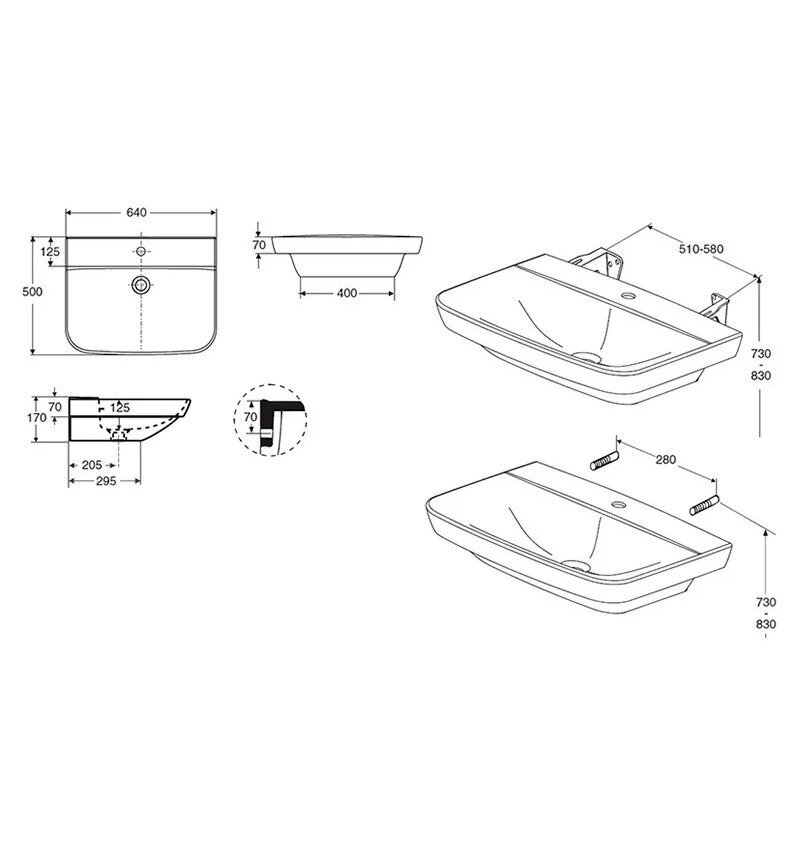 Praustuvas IDO Seven D11115 64x50x17 цена и информация | Praustuvai | pigu.lt