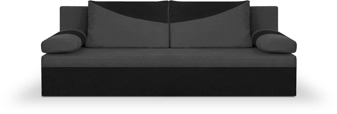 Trivietė sofa Bellezza Polo, pilka/juoda kaina ir informacija | Sofos | pigu.lt