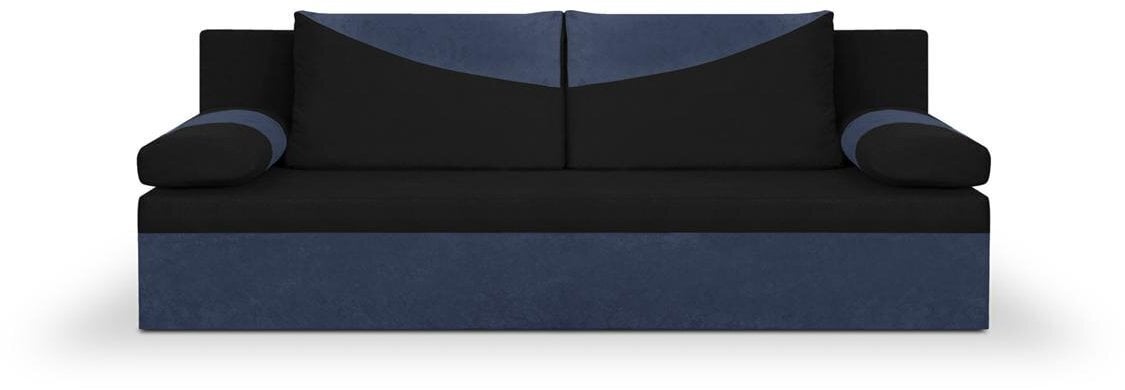 Trivietė sofa Bellezza Polo, juoda/mėlyna kaina ir informacija | Sofos | pigu.lt