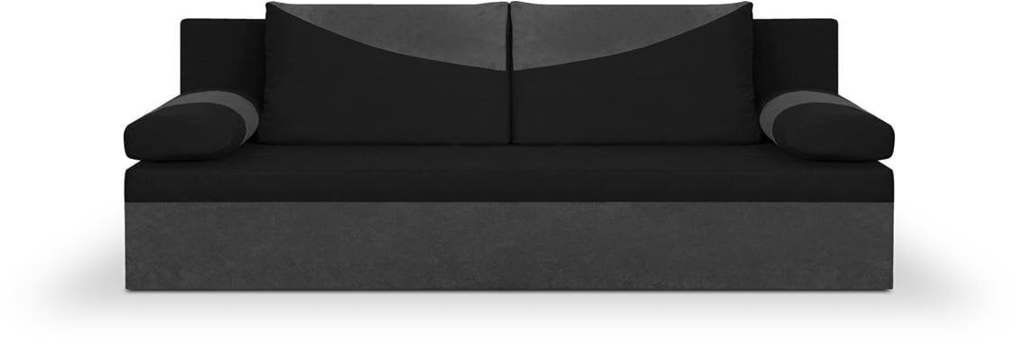 Trivietė sofa Bellezza Polo, juoda/pilka kaina ir informacija | Sofos | pigu.lt