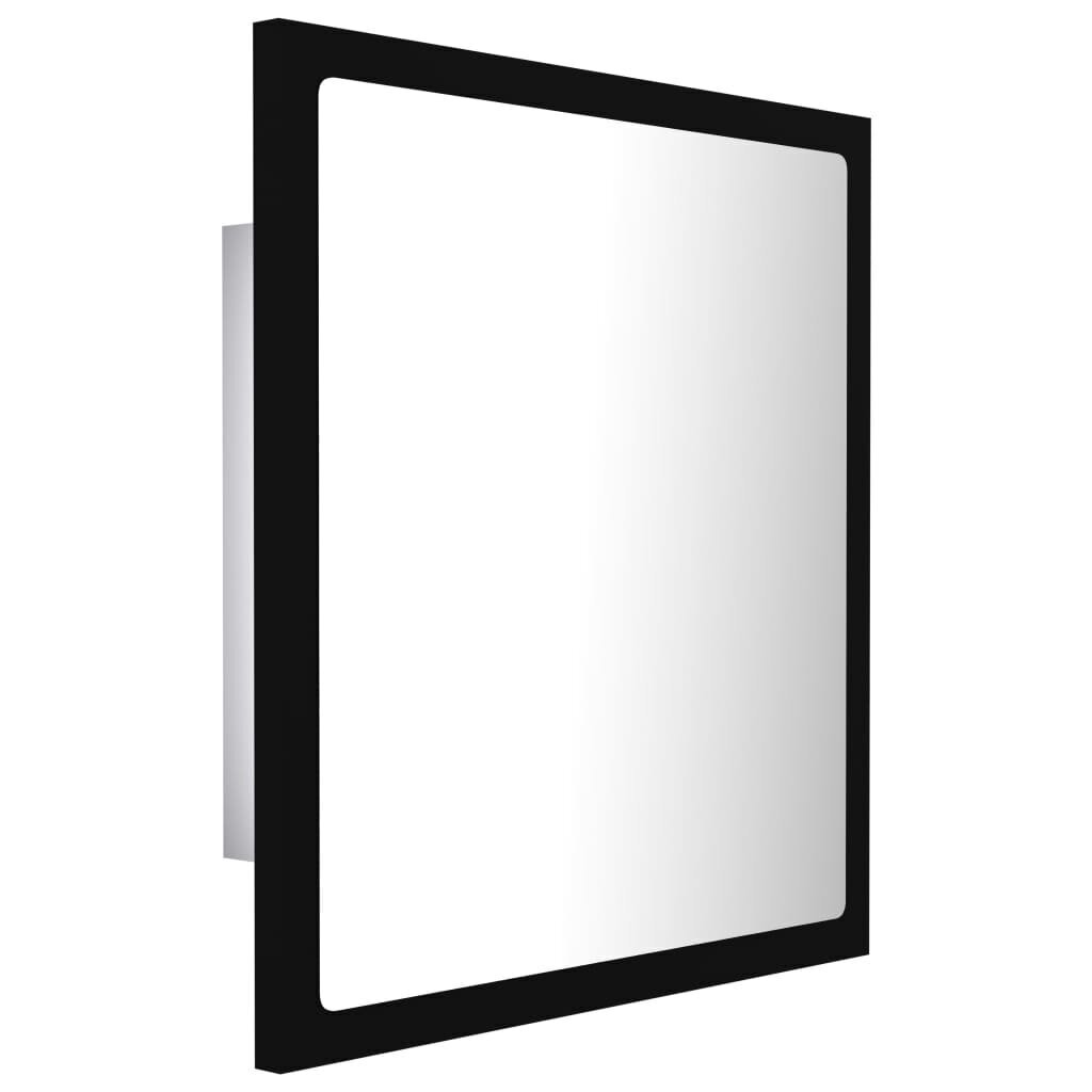 Veidrodis vidaXL LED 40, juodas kaina ir informacija | Vonios veidrodžiai | pigu.lt