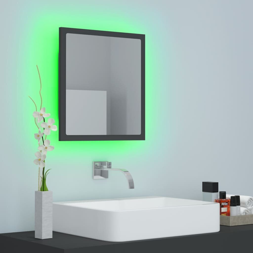 Veidrodis vidaXL LED 40, tamsiai pilkas kaina ir informacija | Vonios veidrodžiai | pigu.lt