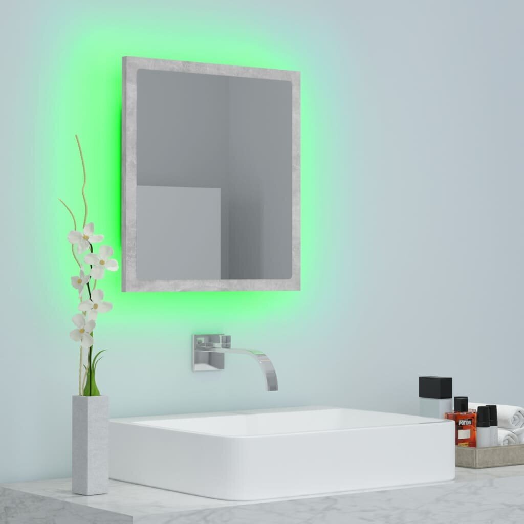 Veidrodis vidaXL LED 40, pilkas kaina ir informacija | Vonios veidrodžiai | pigu.lt