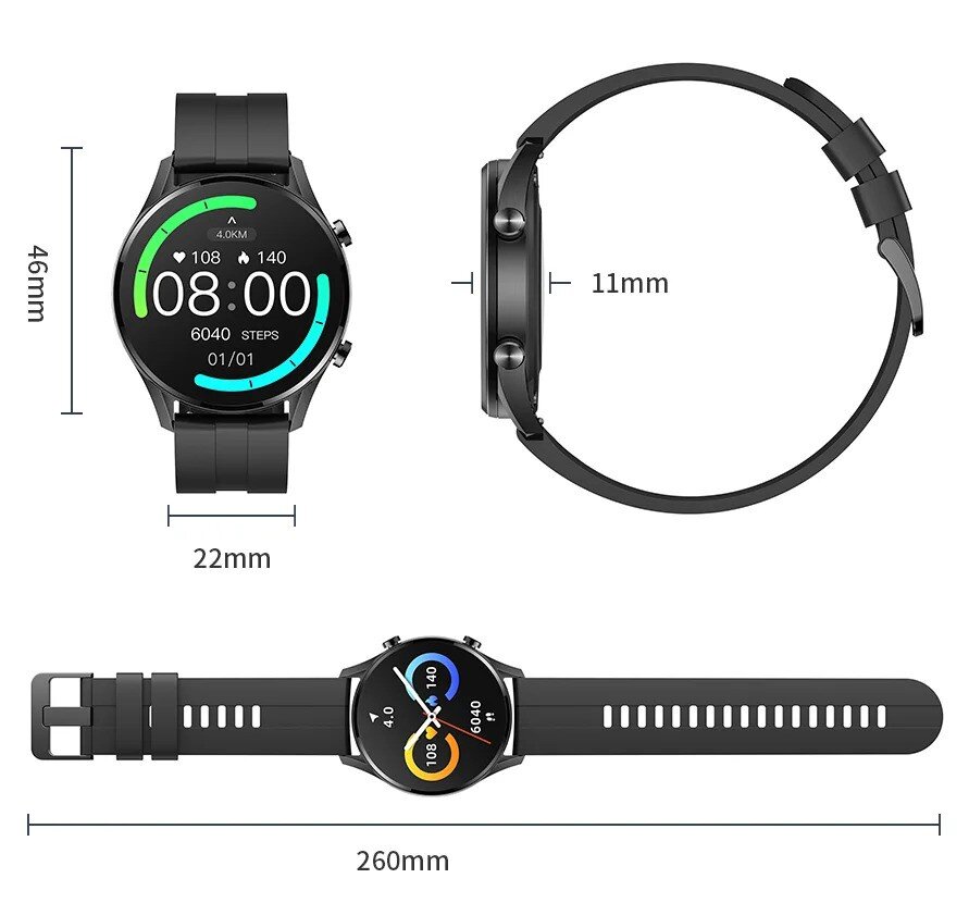 Imilab W12, Black kaina ir informacija | Išmanieji laikrodžiai (smartwatch) | pigu.lt