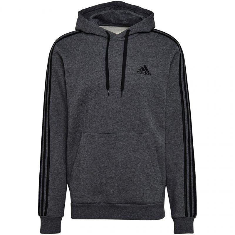 Sportinis džemperis vyrams Adidas essentials fleece 3 stripes hoodie M GK9082, pilkas kaina ir informacija | Sportinė apranga vyrams | pigu.lt