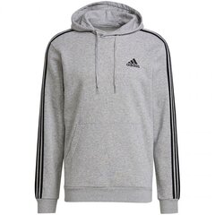 Sportinis džemperis vyrams Adidas essentials fleece 3 stripes hoodie M GK9084, pilkas kaina ir informacija | Sportinė apranga vyrams | pigu.lt