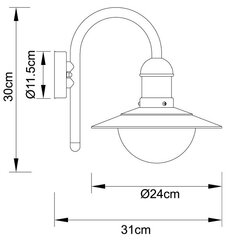 Настенный уличный светильник G.LUX GH-02.213A-SS цена и информация | Уличные светильники | pigu.lt