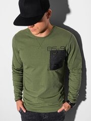 Marškinėliai ilgomis rankovėmis vyrams Ombre L130, žali kaina ir informacija | Vyriški marškinėliai | pigu.lt