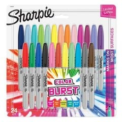 Permanentinių žymeklių rinkinys Sharpie Fine Color Burst, 24 vnt. цена и информация | Принадлежности для рисования, лепки | pigu.lt