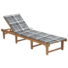 Sulankstomas saulės gultas su čiužinuku, rudas цена и информация | Лежаки | pigu.lt