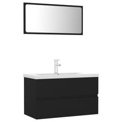 Vonios kambario baldų komplektas, juodos spalvos kaina ir informacija | Vonios komplektai | pigu.lt