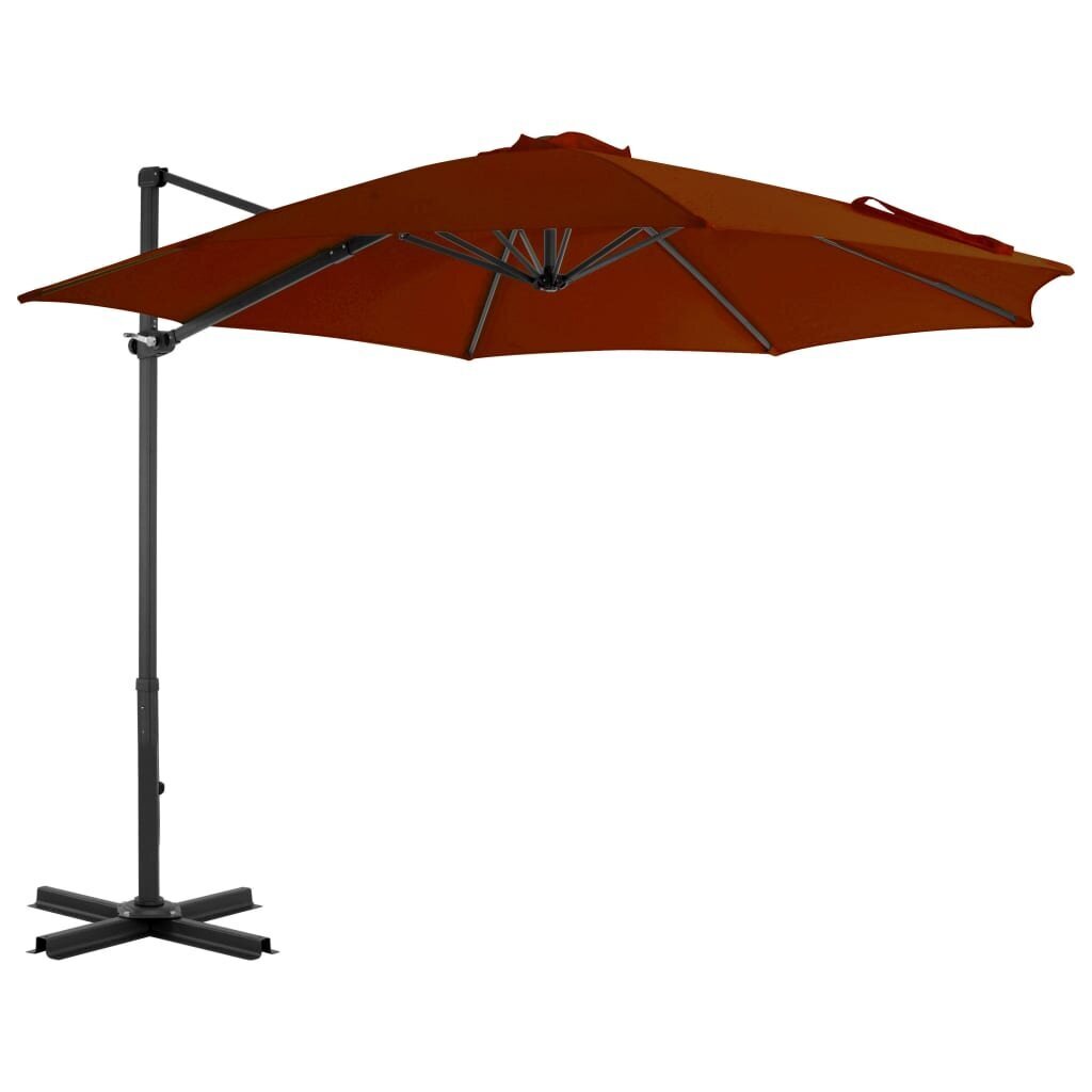 Gembės formos skėtis su aliuminio stulpu, 300 cm, oranžinis kaina ir informacija | Skėčiai, markizės, stovai | pigu.lt