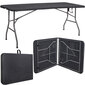 Sulankstomas stalas Springos, 180x75 cm, juodas kaina ir informacija | Lauko stalai, staliukai | pigu.lt