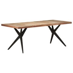 Valgomojo stalas, 200x90x76 cm, rudas kaina ir informacija | Virtuvės ir valgomojo stalai, staliukai | pigu.lt