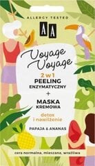 Veido kaukė-šveitiklis AA Voyage Voyage 2in1 Papaya & Pineapple, 2 x 5 ml kaina ir informacija | Veido kaukės, paakių kaukės | pigu.lt