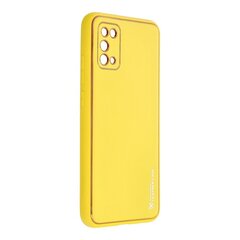 Dėklas telefonui Forcell LEATHER skirtas Samsung Galaxy A02s, geltona kaina ir informacija | Telefono dėklai | pigu.lt