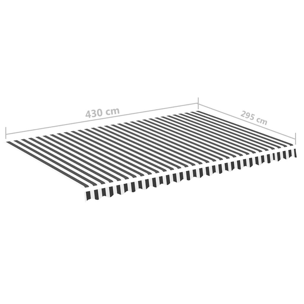 Pakaitinis audinys markizei, 4,5x3 m, antracito ir baltos spalvos цена и информация | Skėčiai, markizės, stovai | pigu.lt