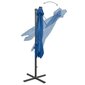Gembinis skėtis su stulpu ir LED lemputėmis, 250 cm, mėlynas kaina ir informacija | Skėčiai, markizės, stovai | pigu.lt