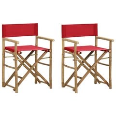 Režisieriaus kėdės, 2 vnt, raudonos kaina ir informacija | Lauko kėdės, foteliai, pufai | pigu.lt