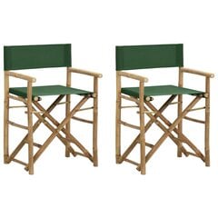 Režisieriaus kėdės, 2 vnt, žalios kaina ir informacija | Lauko kėdės, foteliai, pufai | pigu.lt