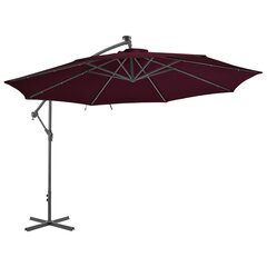 Gembinis skėtis su LED lemputėmis, 350 cm, raudonas kaina ir informacija | Skėčiai, markizės, stovai | pigu.lt