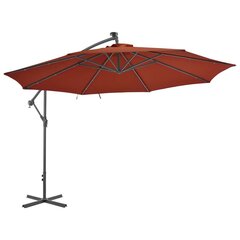 Gembinis skėtis su LED lemputėmis, 350 cm, oranžinė kaina ir informacija | Skėčiai, markizės, stovai | pigu.lt