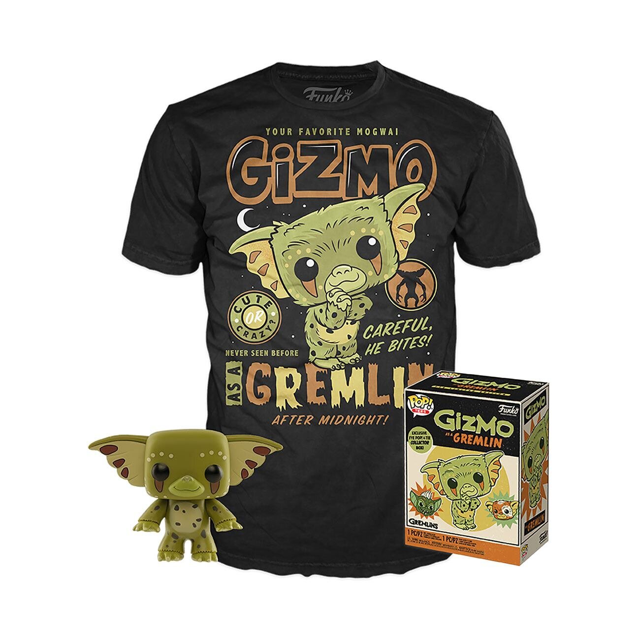 Figurėlė Ir Marskinėliai Gremlins Pop Tee Box Gizmo Exclusive Kaina Pigu Lt