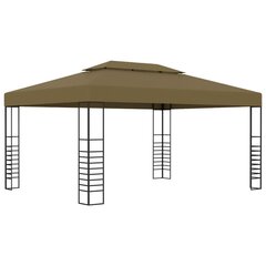 Pavėsinė su lempučių girliandomis LED, taupe, 3x4m, 180g/m² kaina ir informacija | Pavėsinės | pigu.lt