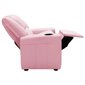 vidaXL Vaikiškas atlošiamas krėslas, rožinės spalvos, dirbtinė oda kaina ir informacija | Svetainės foteliai | pigu.lt