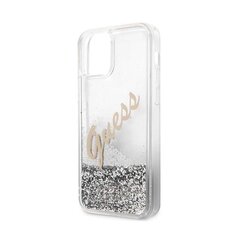 Винтажный чехол Guess Liquid Glitter Vintage для Apple iPhone 12/12 Pro, серый цена и информация | Чехлы для телефонов | pigu.lt