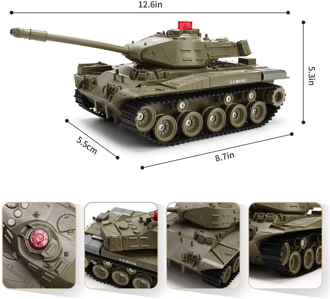 Tankas pakraunamas su valdymo pultu цена и информация | Žaislai berniukams | pigu.lt