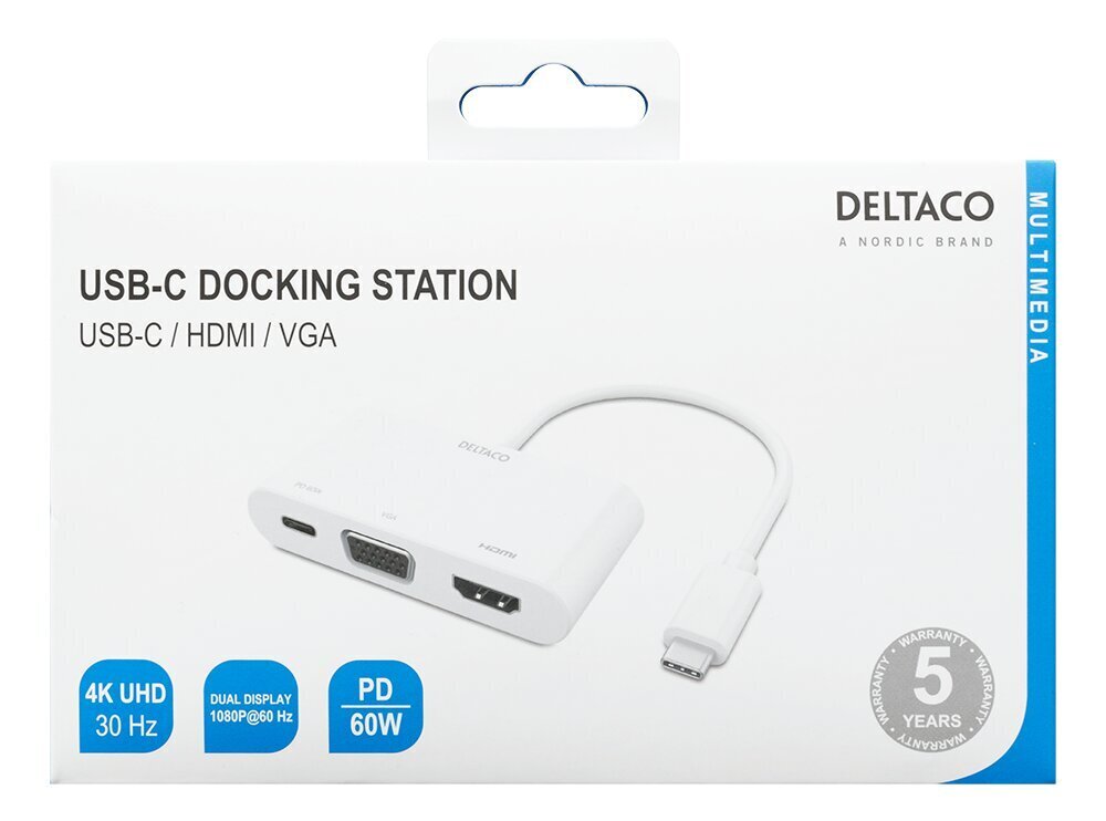 Adapteris Deltaco USBC-HDMI20, USB-C/HDMI/VGA kaina ir informacija | Adapteriai, USB šakotuvai | pigu.lt