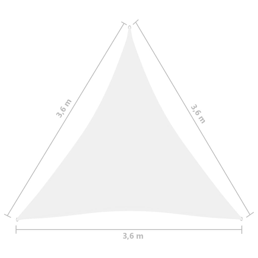 Tentas nuo saulės, 3,6x3,6x3,6 m, baltas kaina ir informacija | Skėčiai, markizės, stovai | pigu.lt