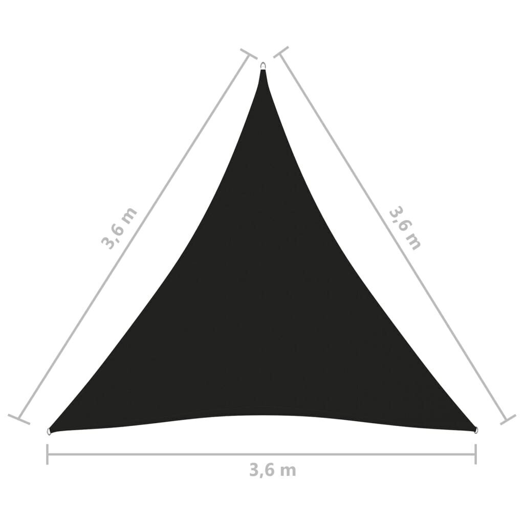 Tentas nuo saulės, 3,6x3,6x3,6 m, juodas kaina ir informacija | Skėčiai, markizės, stovai | pigu.lt