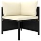 Modulinė kampinė sofa su pagalvėlėmis, juoda kaina ir informacija | Lauko kėdės, foteliai, pufai | pigu.lt