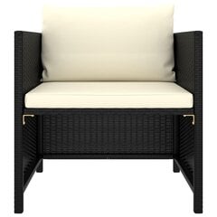 Sodo sofa su pagalvėlėmis, juoda цена и информация | Садовые стулья, кресла, пуфы | pigu.lt