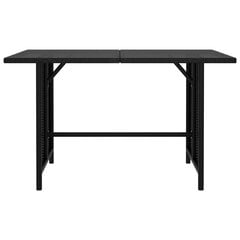 Sodo valgomojo stalas, 110x70x65 cm, juodas kaina ir informacija | Lauko stalai, staliukai | pigu.lt