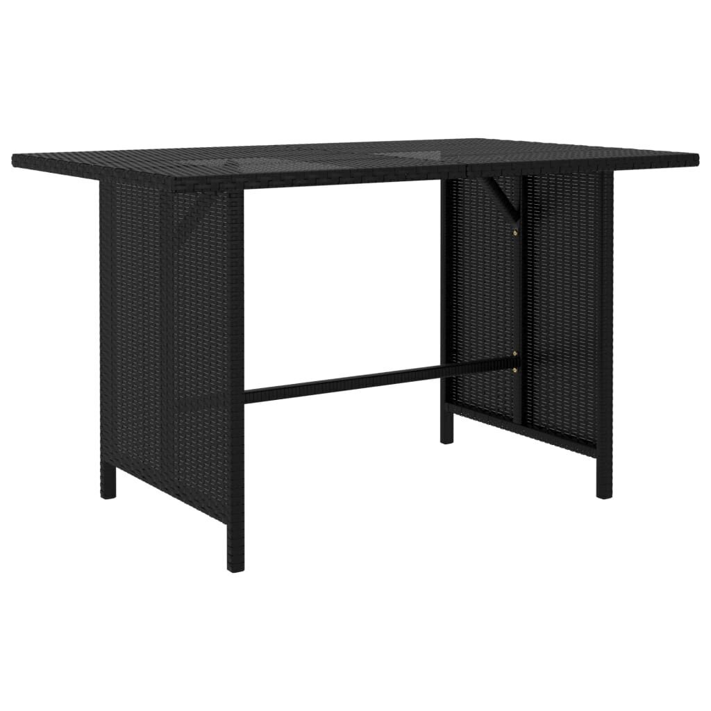 Sodo valgomojo stalas, 110x70x65 cm, juodas цена и информация | Lauko stalai, staliukai | pigu.lt