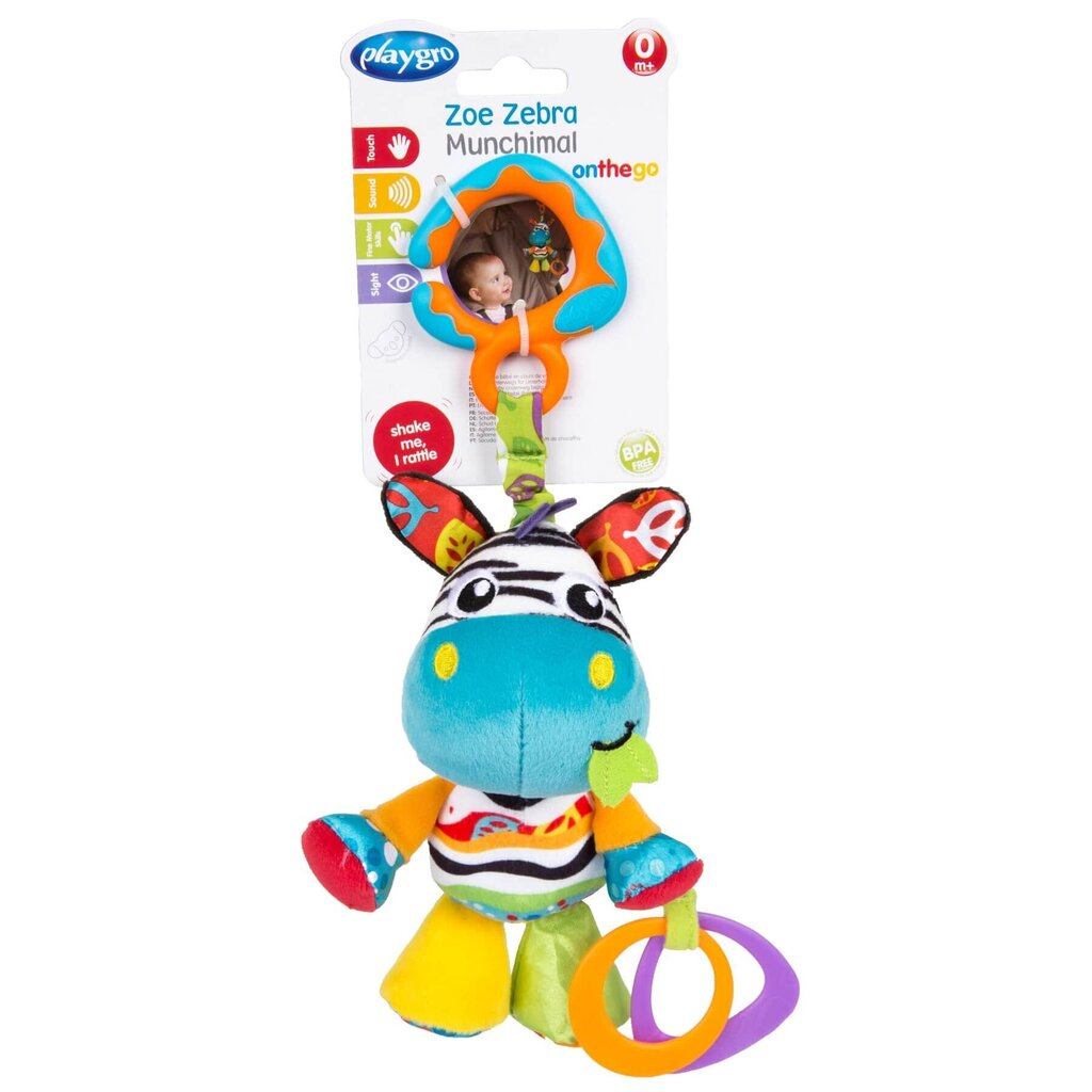 Pakabinamas žaislas Playgro Zoe Zebra Munchimal, 0186979 цена и информация | Žaislai kūdikiams | pigu.lt