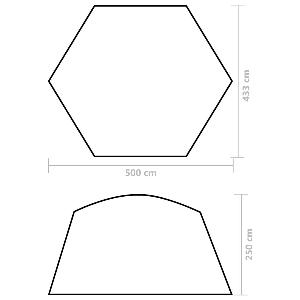 Palapinė baseinui, 500x433x250cm, geltona kaina ir informacija | Baseinų priedai | pigu.lt