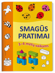 Smagūs pratimai 3-4 metų vaikams цена и информация | Книжки - раскраски | pigu.lt