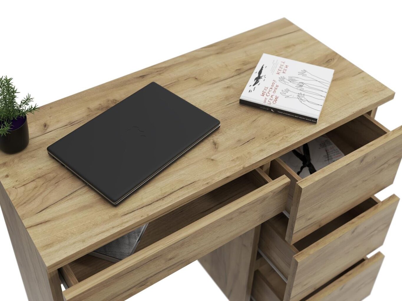 Rašomasis stalas Beta 3 Craft, tamsaus ąžuolo spalvos kaina ir informacija | Kompiuteriniai, rašomieji stalai | pigu.lt