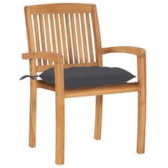 Sodo kėdės su antracito pagalvėlėmis, 2 vnt, rudos kaina ir informacija | Lauko kėdės, foteliai, pufai | pigu.lt