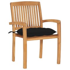 Sodo kėdės su juodomis pagalvėlėmis, 2 vnt, rudi kaina ir informacija | Lauko kėdės, foteliai, pufai | pigu.lt