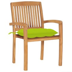Sodo kėdės su šviesiai žaliomis pagalvėlėmis, 2 vnt, rudos цена и информация | Садовые стулья, кресла, пуфы | pigu.lt