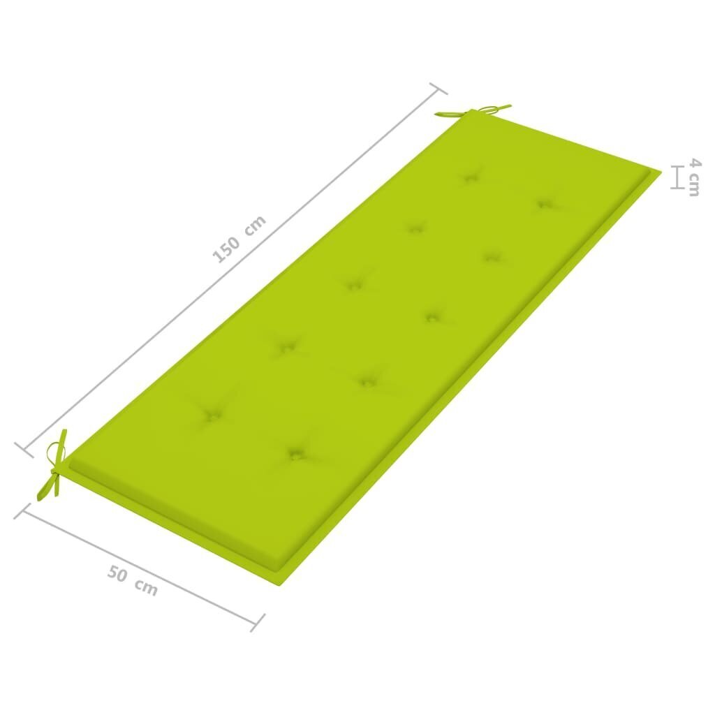 Sudedamas sodo suoliukas su pagalvėle, 159 cm, rudas kaina ir informacija | Lauko suolai | pigu.lt