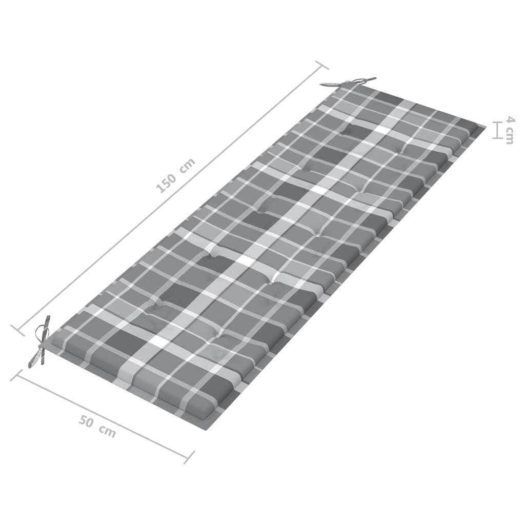 Sudedamas sodo suoliukas su pagalvėle, 159 cm, rudas kaina ir informacija | Lauko suolai | pigu.lt