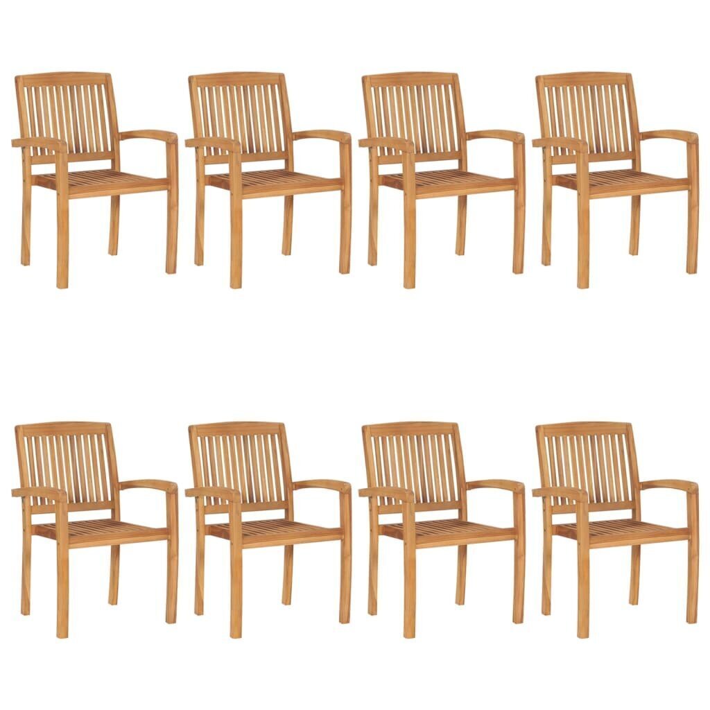 Sudedamos sodo kėdės, 8 vnt, rudos kaina ir informacija | Lauko kėdės, foteliai, pufai | pigu.lt