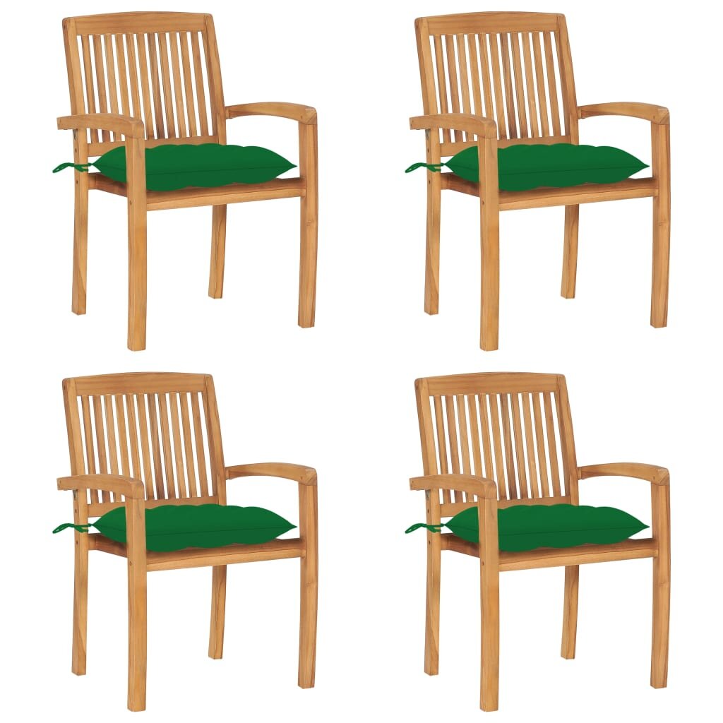 Sudedamos sodo kėdės su pagalvėlėmis, 4 vnt, rudos kaina | pigu.lt